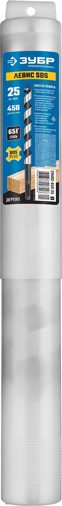 Сверло Левис по дереву SDS 25 x 450/360 мм, хвостовик SDS+ ЗУБР Профессионал 29482-450-25_z01