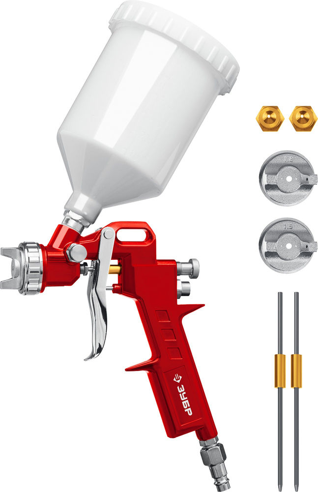 Краскопульт пневматический MS 200-3, 1.2, 1.5, 1.8 мм, с верхним бачком ЗУБР 06458