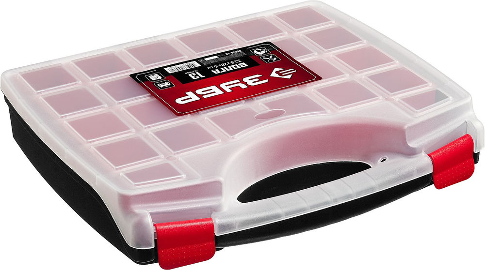 Органайзер 325 х 280 х 60 мм пластиковый с 13 съемными лотками ЗУБР ВОЛГА-13 38034-13