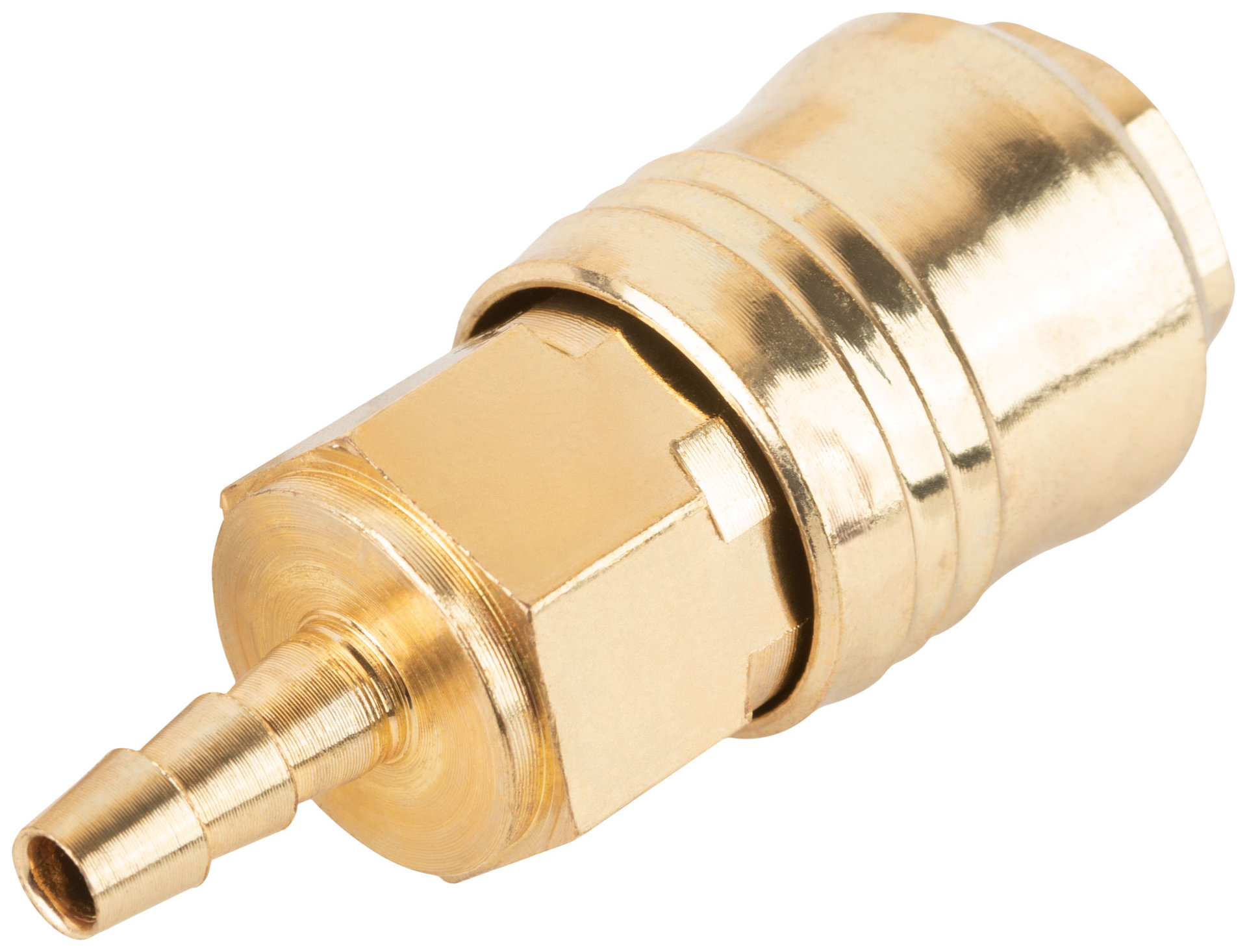 Адаптер быстросъемный с запорным клапаном с елочкой 6 мм (81152)