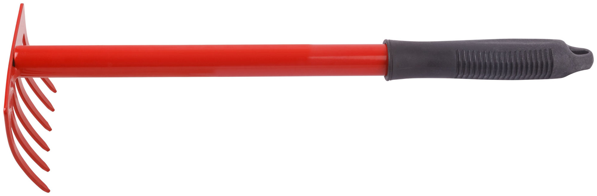 Грабли мини с ручкой цельнометаллическая, 6 зубьев (76850)