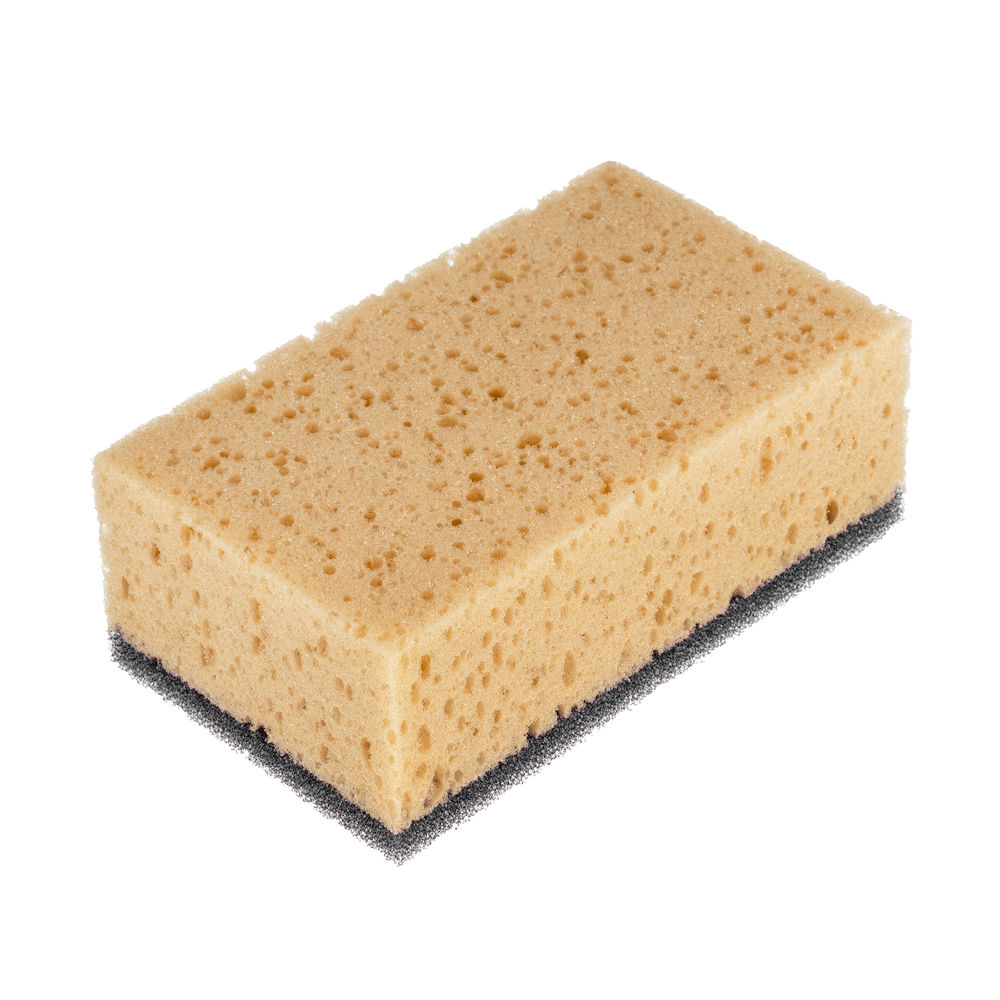Губка крупнопористая комбинированная для удаления эпоксидной затирки 160х95х60 мм, Сибртех (86840)