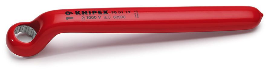 Ключ гаечный накидной VDE, 19 мм, длина 225 мм, диэлектрический (KN-980119)