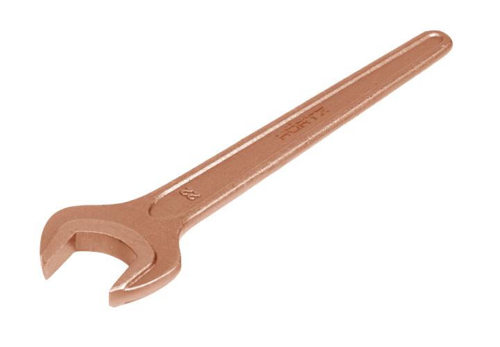 Ключ гаечный рожковый односторонний 36 мм длинная ручка омеднение HORTZ