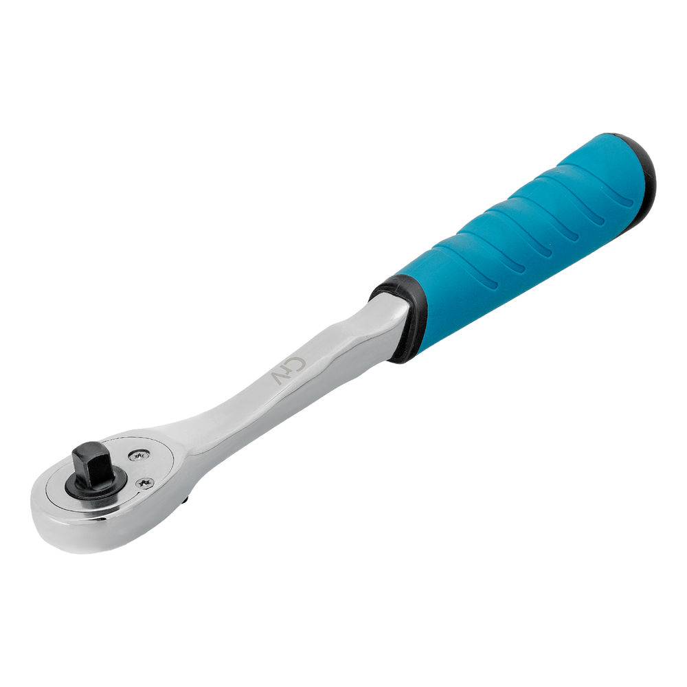 Ключ-трещотка 1/4, CrV, 90 зубьев, усиленный, хром Gross