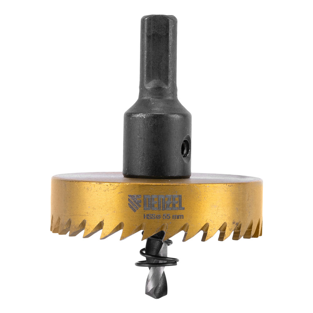 Коронка по металлу HSS, 55 мм, нитридтитановое покрытие Denzel (724118)