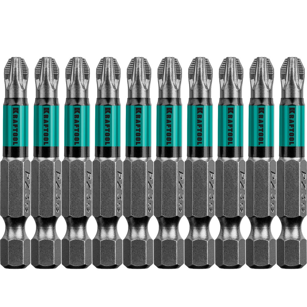 Биты Optimum PZ3, 50 мм, 10 шт KRAFTOOL 26124-3-50-10