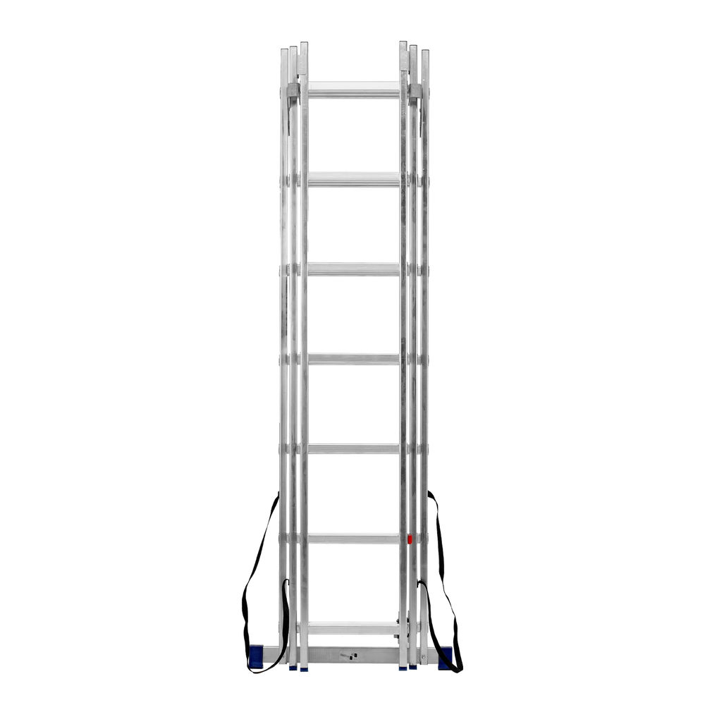 Лестница, 3 х 7 ступеней, алюминиевая, трехсекционная, Сибртех (97817)