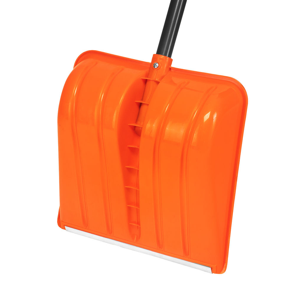 Лопата для уборки снега пластиковая, 400х405х1380 мм, стальной черенок, усиленная Сибртех (61666)
