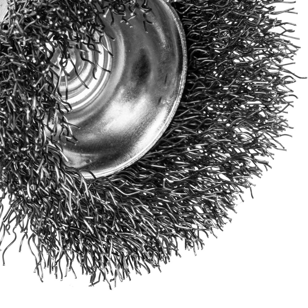 Набор щеток для дрели, 2 Плоские 50-75мм, 3 Чашки 25-50-75мм, шпилька, нерж.вит. проволока Denzel (74493)