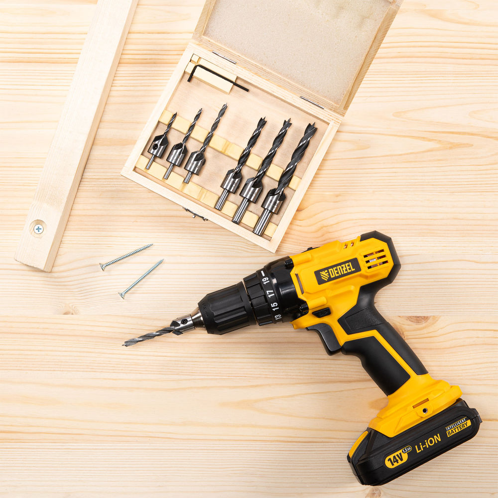 Набор сверл зенкеров по дереву, 3-10 мм, 7 шт Denzel (704272)