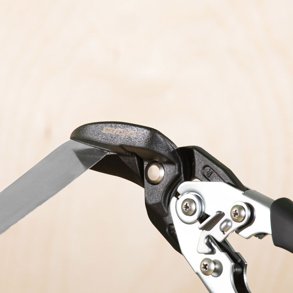 Ножницы по металлу Piranha, усиленные, 255 мм, прямой и правый рез, сталь СrMo, двухкомпонентные рукоятки Gross