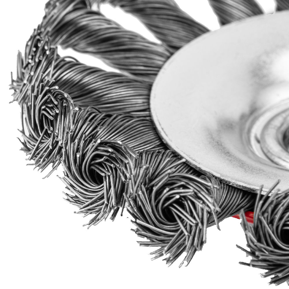 Щетка для УШМ, 115 мм, М14, тарелка, крученая проволока 0.5 мм Matrix (74610)