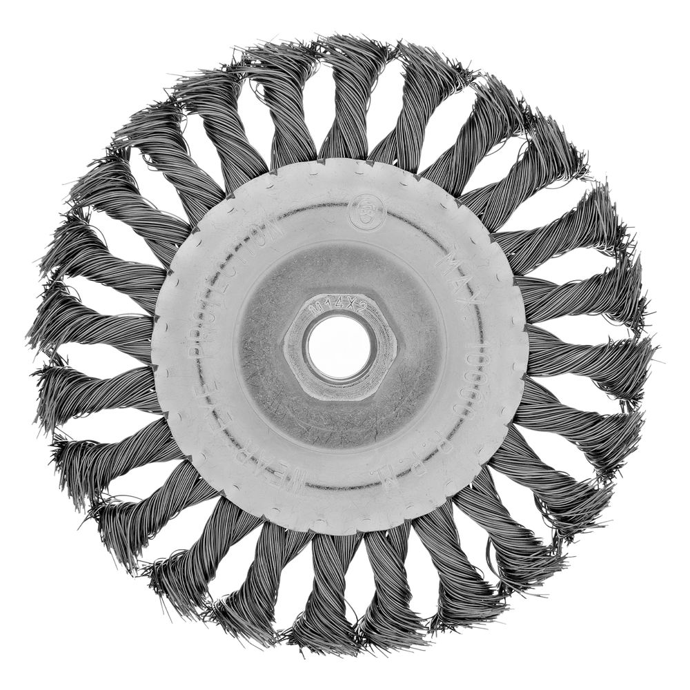 Щетка для УШМ 125 мм, М14, плоская, крученая проволока 0.35 мм Matrix (74633)