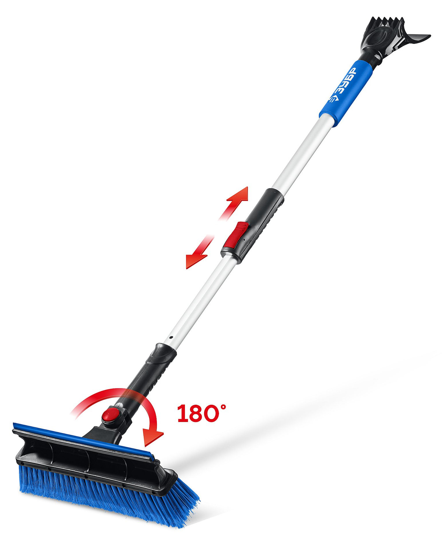 Щетка телескопическая с поворотной головой и водосгоном от снега автомобильная 910-1300 мм ЗУБР Профессионал 61060-150_z01