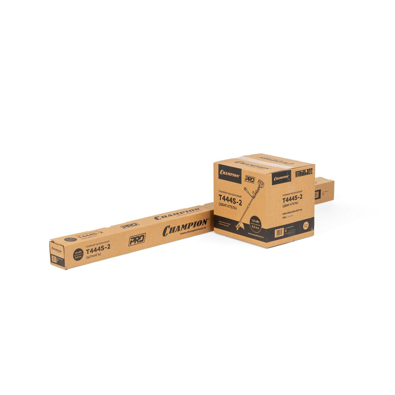 Триммер CHAMPION Т444S-2 PRO неразъемн.прям. 1,6кВт 41,5см? 7,0кг HT33+40/255/25,4 U-ручка
