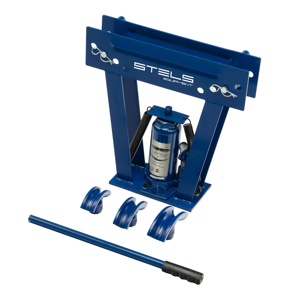 Трубогиб гидравлический, 8 т, в комплекте с башмаками 1/2-1, пластиковый кейс, Stels (18115)