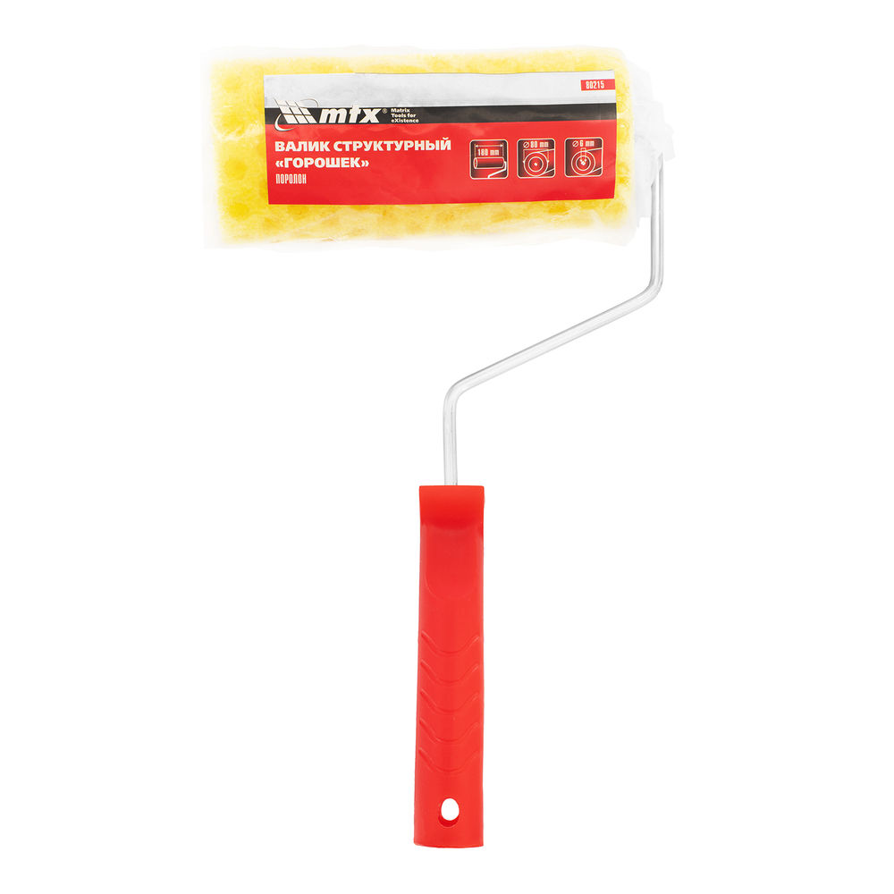 Валик Структурный поролоновый с ручкой, горошек, 180 мм, D 80 мм, D ручки 6 мм MTX (80215)