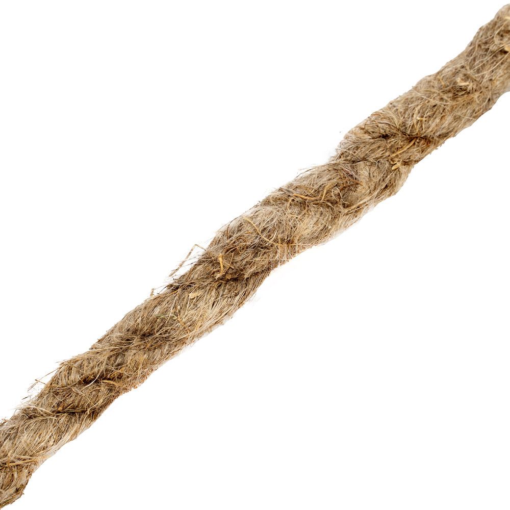 Веревка льнопеньковая, D 10 мм, L 6 м, крученая Сибртех (94011)