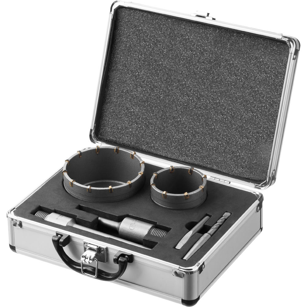 Набор коронок по бетону с оснасткой d 68, 100 мм, Alu-кейс ЗУБР Профессионал 29185-H2-2