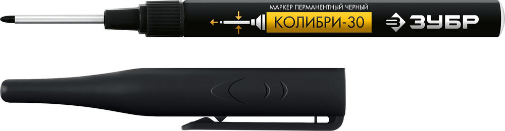 Перманентный маркер для отверстий Колибри-30 черный, наконечник L 30 мм, 2.8 мм ЗУБР 06338-2