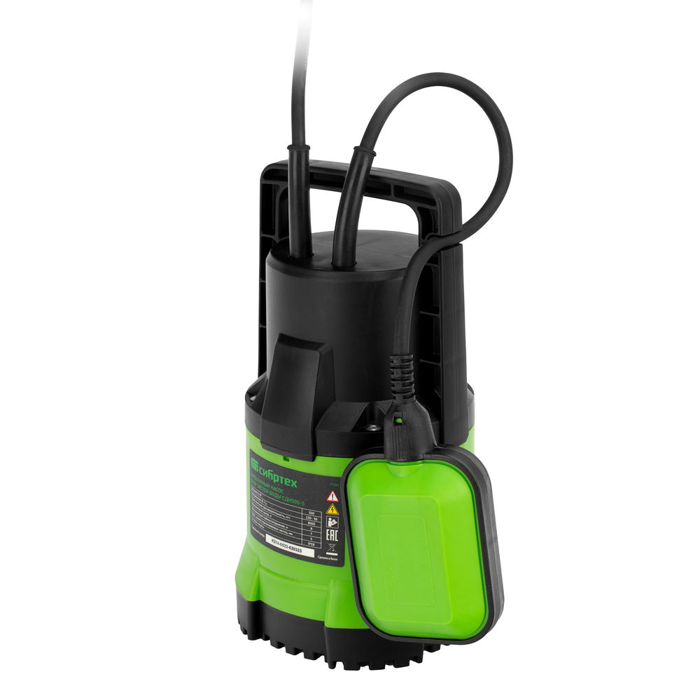 Дренажный насос для чистой воды СДН500-5, 500 Вт, напор 8 м, 8000 л/ч Сибртех (97262)