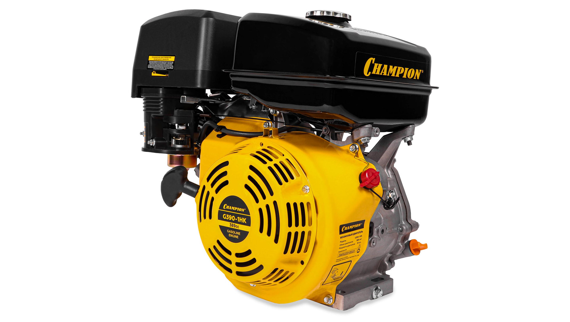 Двигатель 13лс/9,6кВт 389см? 25,4мм шпонка 30кг CHAMPION G390-1HK
