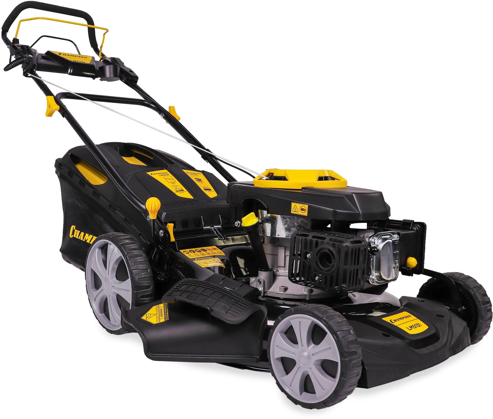 Газонокосилка CHAMPION LM5131 (3кВт привод 500мм 60л 25-75мм 1рычаг/7, 33кг 4в1) (LM5131)