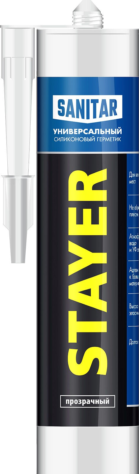 Герметик силиконовый 260 мл, прозрачный, санитарный STAYER 41215-2_z01