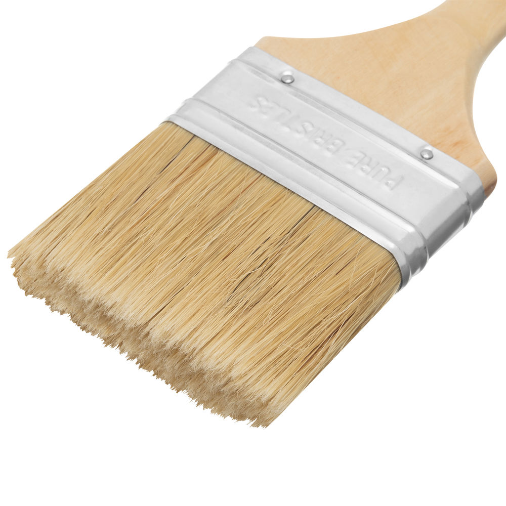 Кисть плоская Евро 3, натуральная щетина, деревянная ручка MTX (83056)