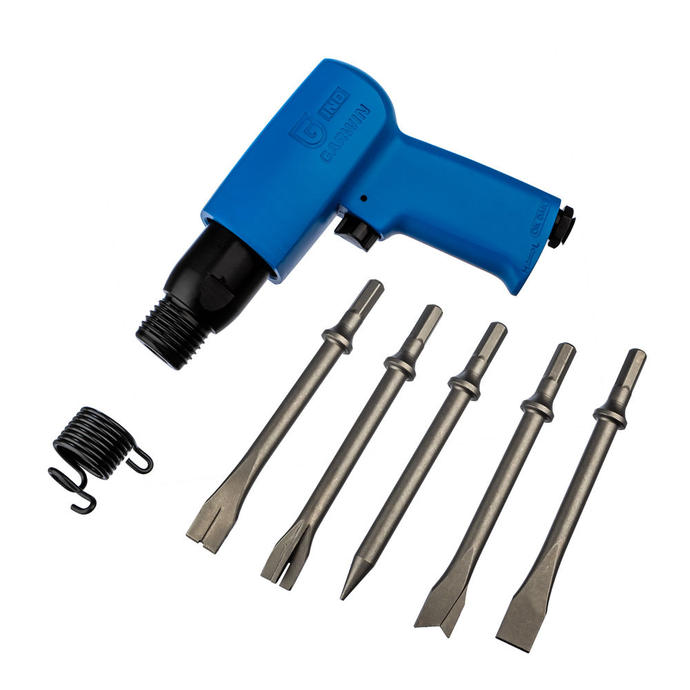 Молоток пневматический с 5-ю зубилами 185 мм, Энерг. уд. 7,2 Дж, HEX (H10) GARWIN INDUSTRIAL 804030-57-4000H