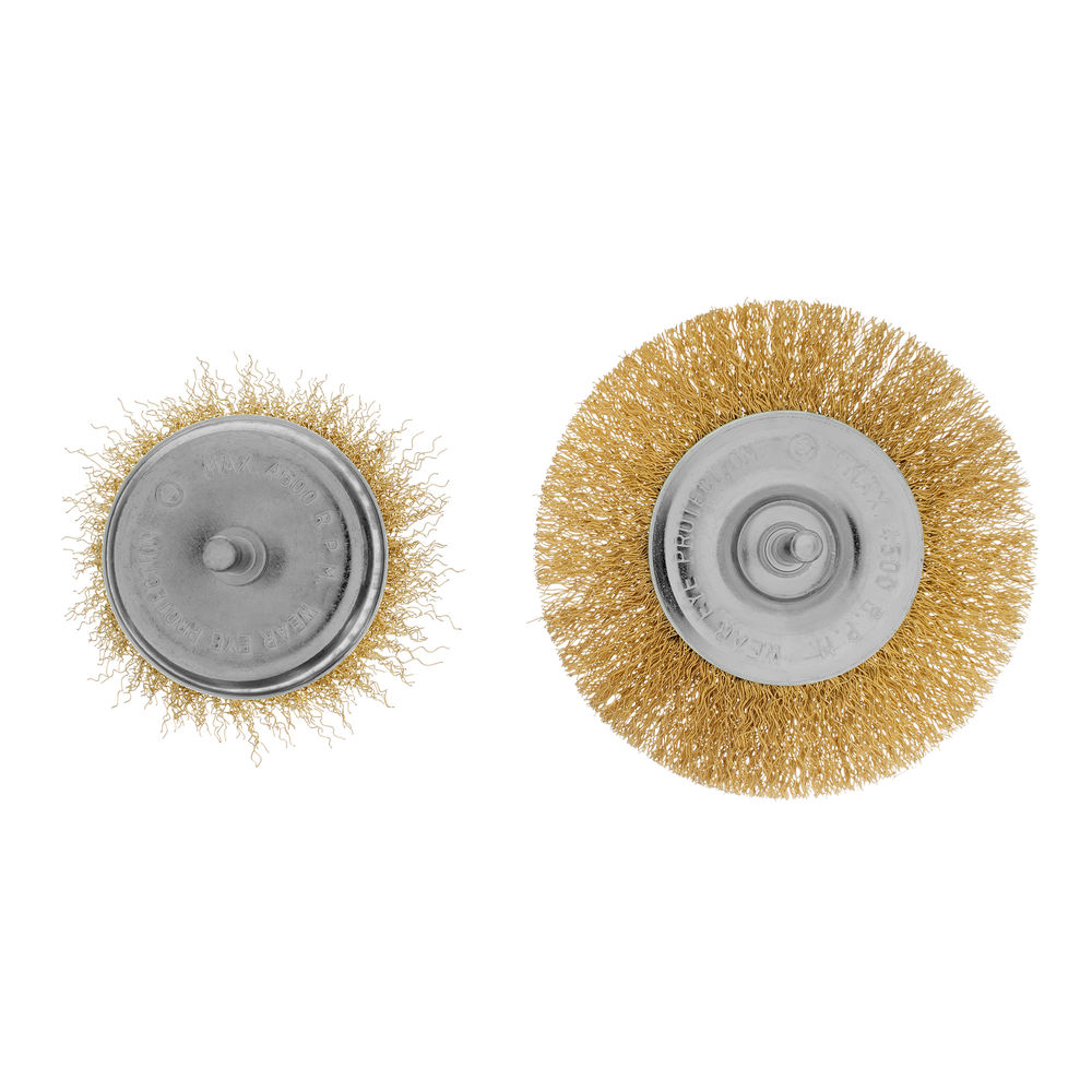 Набор щеток для дрели, 2 шт, 1 плоская, 100 мм, 1 чашка, 75 мм, со шпильками Matrix (74480)