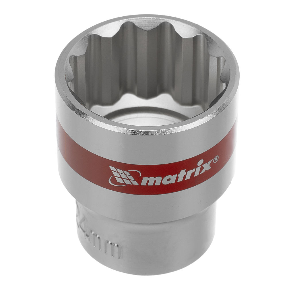 Набор торцевых головок, 1/2, 12 гранные, CrV, 10-24мм, 10 штук Matrix