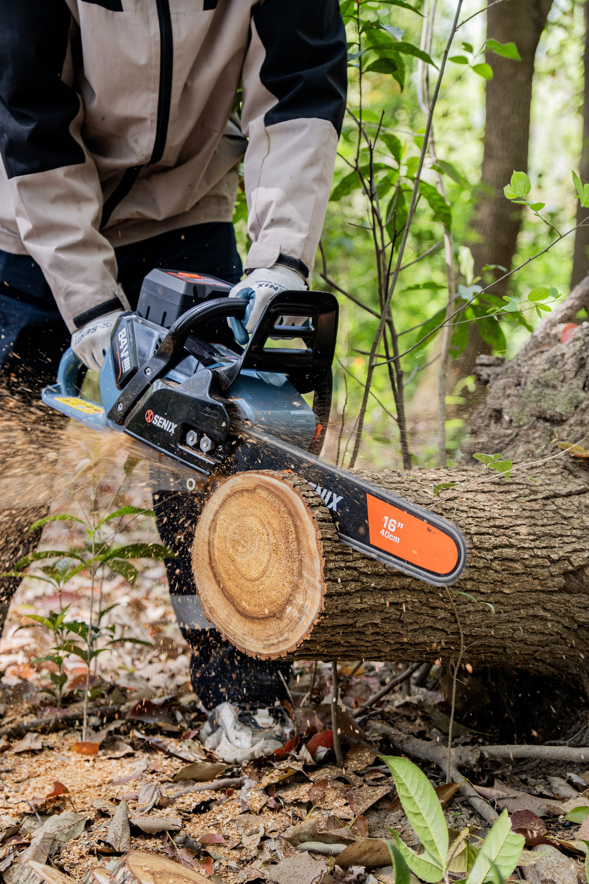 Пила цепная, бесщ.мотор, 40 см (16). В комплекте: 1 батарея 10.0Ач, ЗУ X8 84В