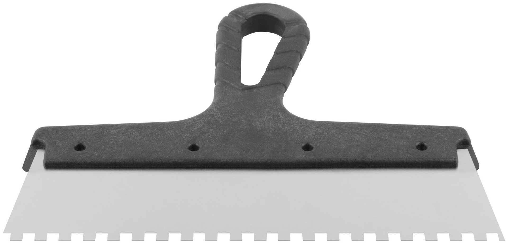 Шпатель фасадный нержавеющий зубчатый 250 мм / зуб 6 мм (06607)