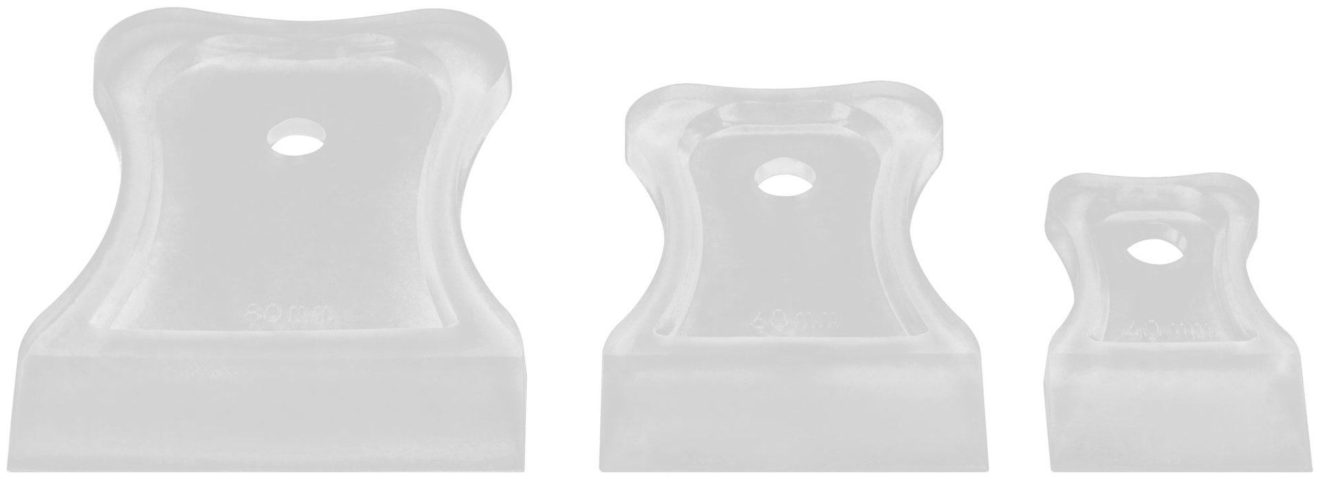 Шпатели, мягкий пластик, 40/60/80 мм, набор 3 шт., прозрачные (06882)