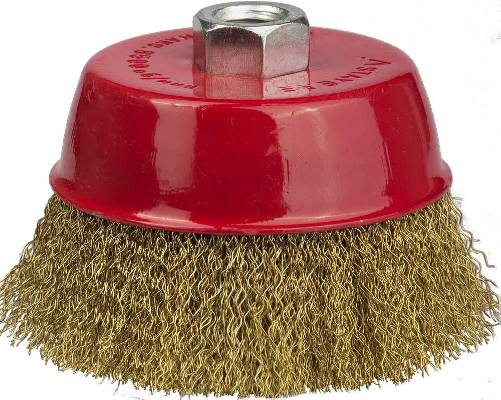 Щетка-крацовка чашечная для УШМ 60 мм, витая стальная латунированная проволока 0.3 мм STAYER Professional 35125-060_z01