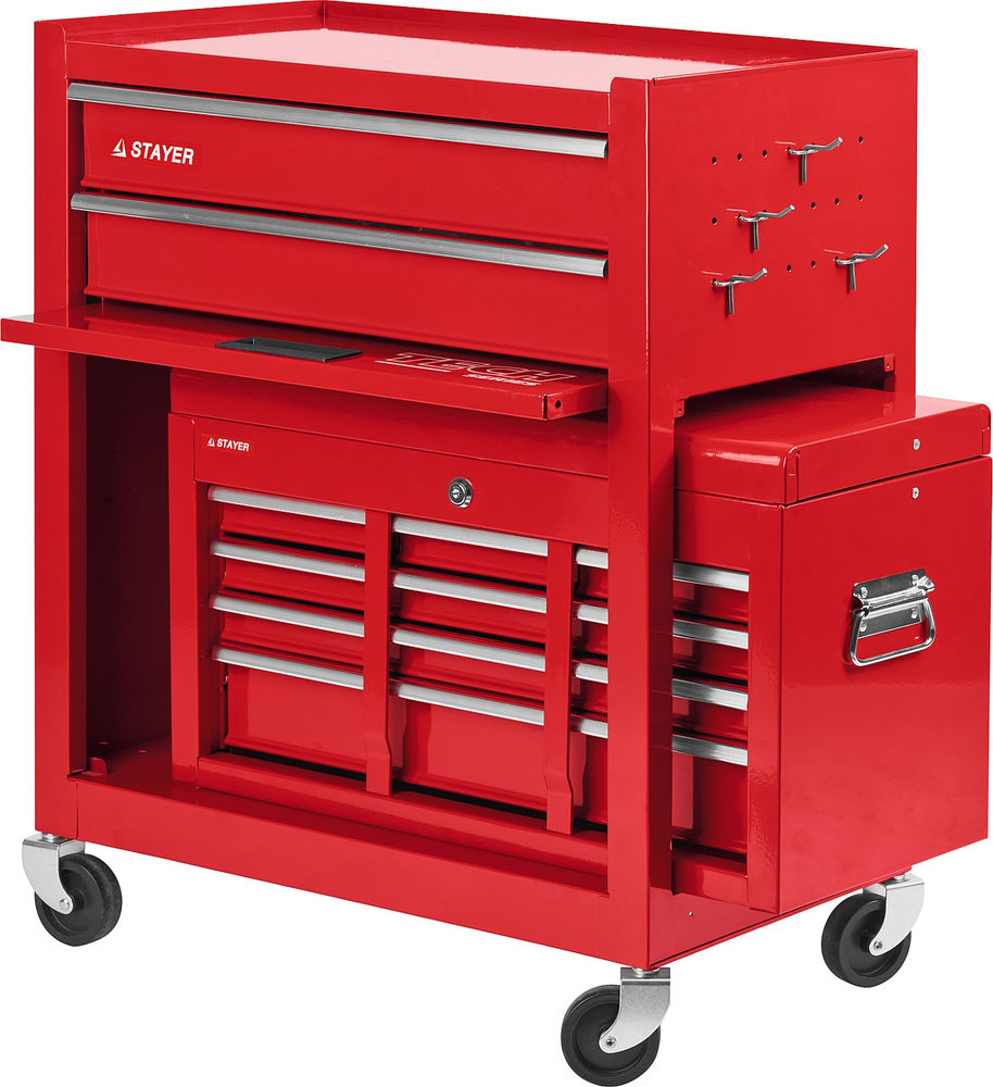 Тележка инструментальная комбо 616 х 330 х 742 мм с 2 полками + ящик с 7 полками STAYER 38909-K
