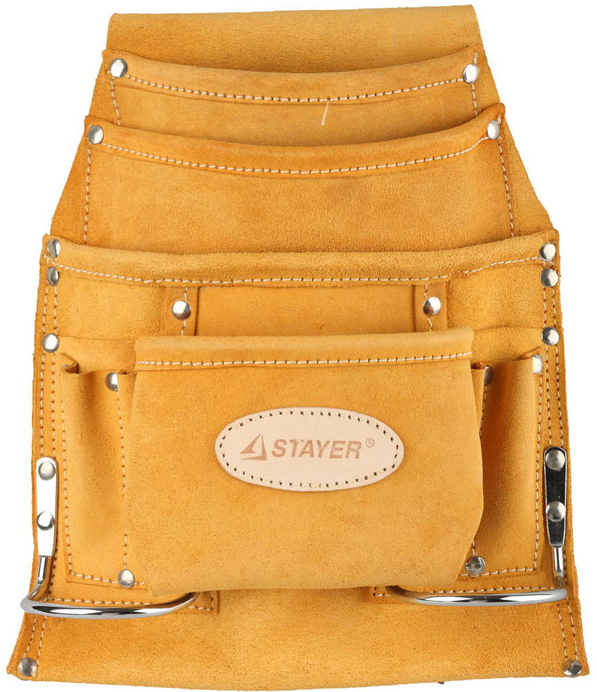 Сумка поясная для инструментов с 10 карманами кожаная, 2 скобы Professional STAYER 38517