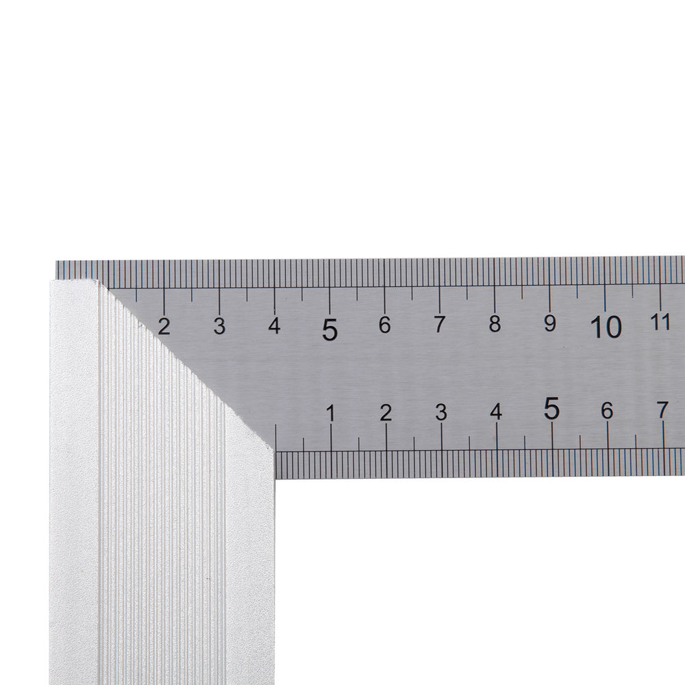 Угольник стальной 250 мм, нержавеющая сталь, градуировка, алюминиевое основание Denzel (32396)