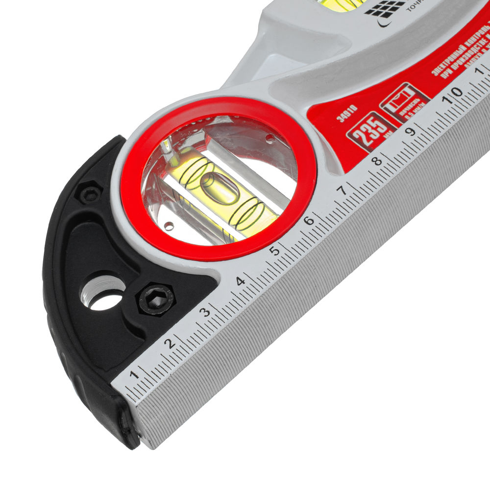 Уровень алюминиевый литой, фрезерованный, 3 глазка, две ударные площадки, 235 мм Matrix (34910)