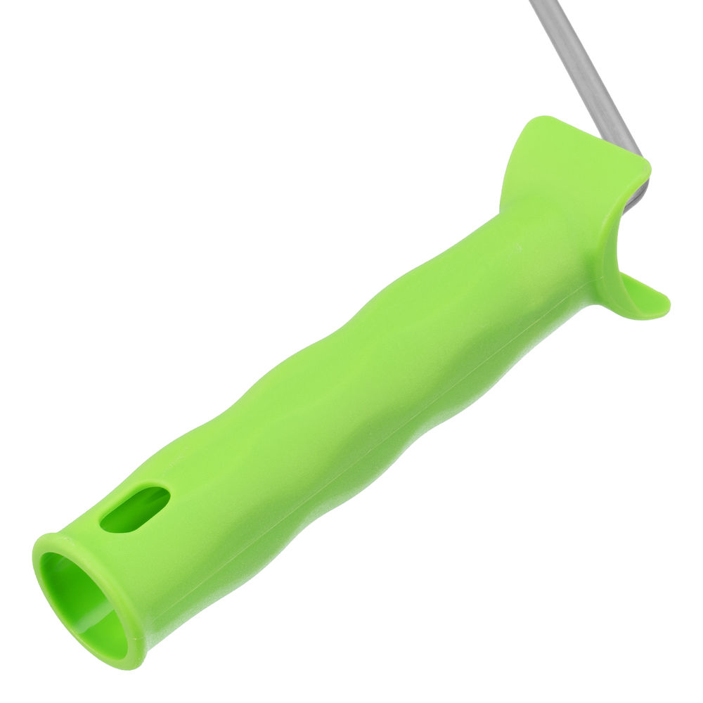 Валик с натуральным мехом, с ручкой, 200 мм, ворс 12 мм, D 48 мм, D ручки 6 мм, Сибртех (80123)