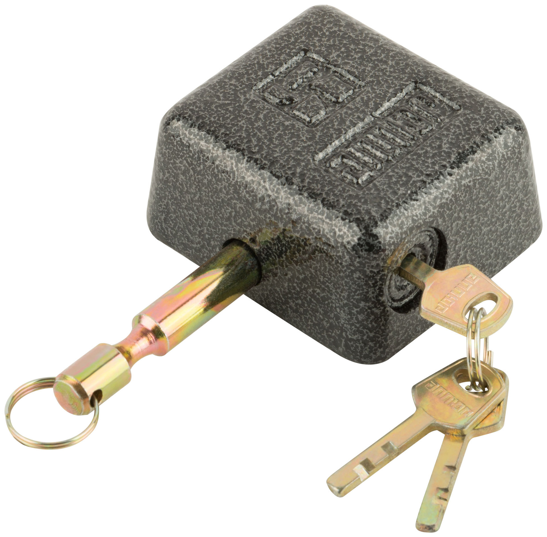 Замок навесной с закрытой дужкой, чугунный корпус 80х71 мм, стальная дужка 12 мм (67093)