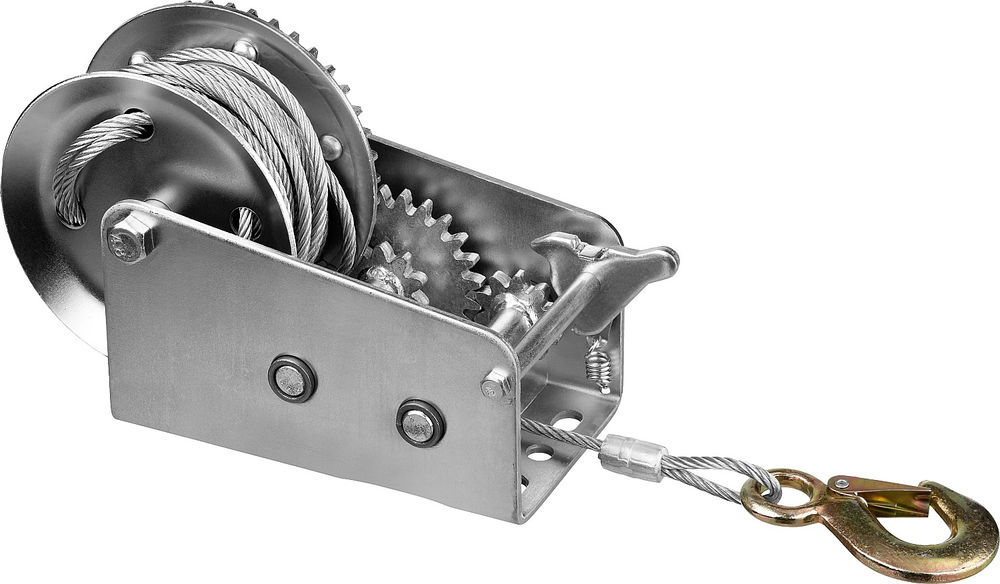 Лебёдка ручная барабанная тяговая тросовая 0.9 т, 8 м ЗУБР Профессионал 43113-0.9_z01