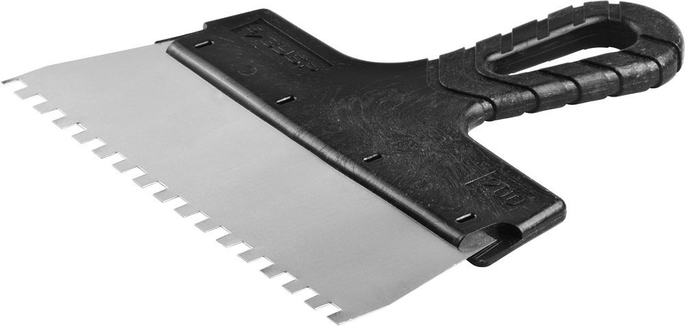 Шпатель фасадный нержавеющий 200 мм зуб 6?6 мм пластиковая ручка ЗУБР 10078-20-06