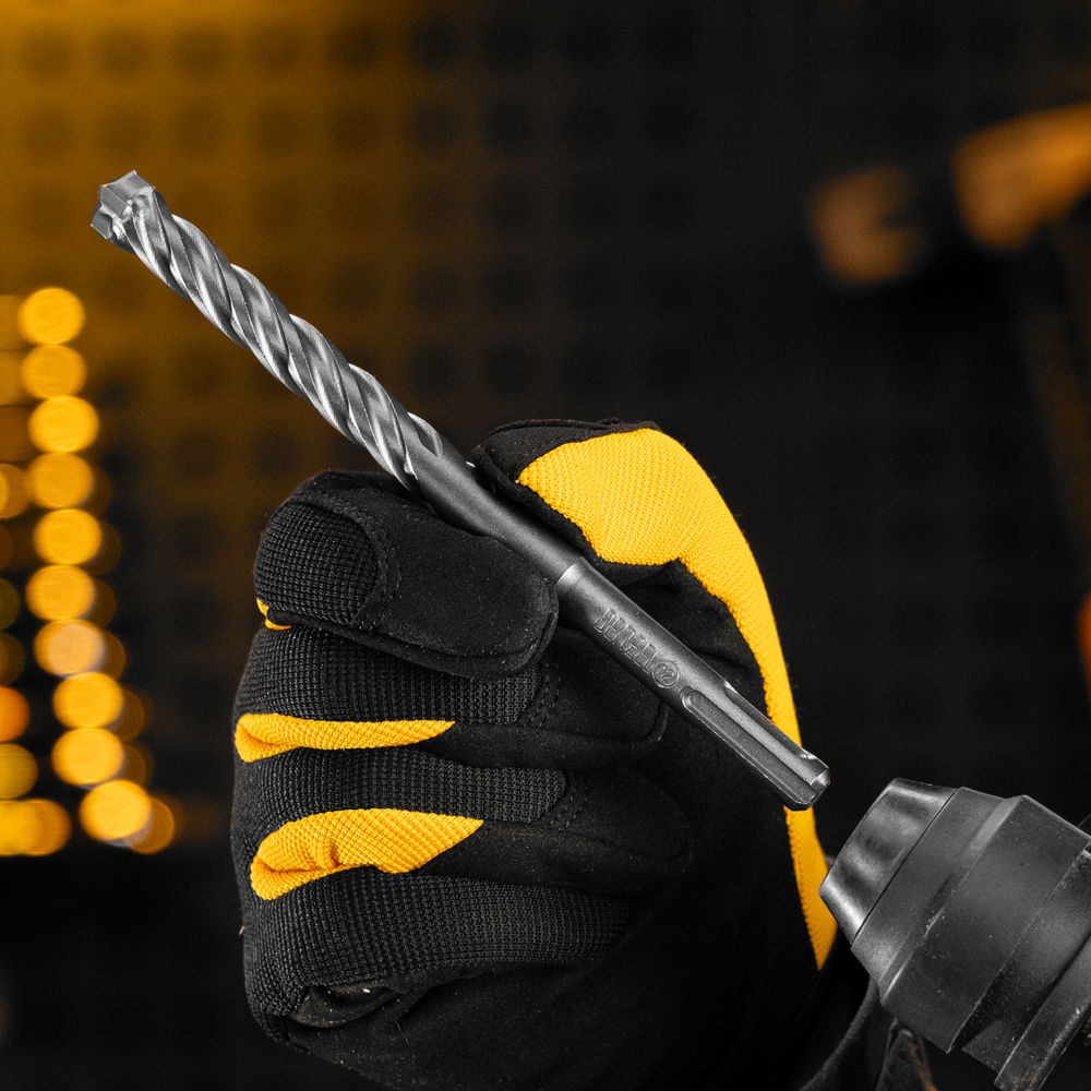 Бур по бетону, цельная крестовая пластина, 12x165 мм, SDS PLUS Denzel (705315)