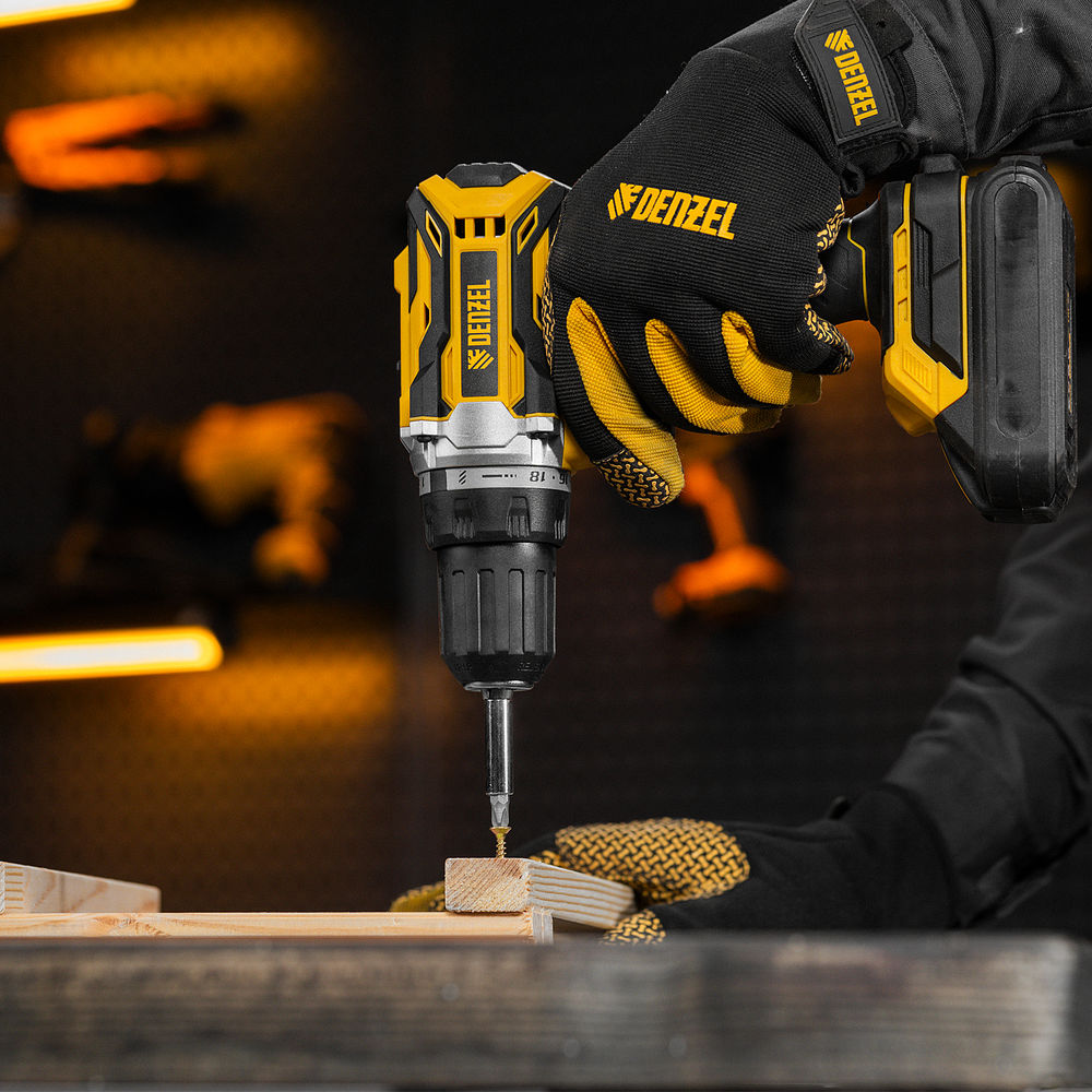 Дрель-шуруповерт аккумуляторная, бесщет. BLDL-18-0 Li-Ion, 18 В Denzel (26141)