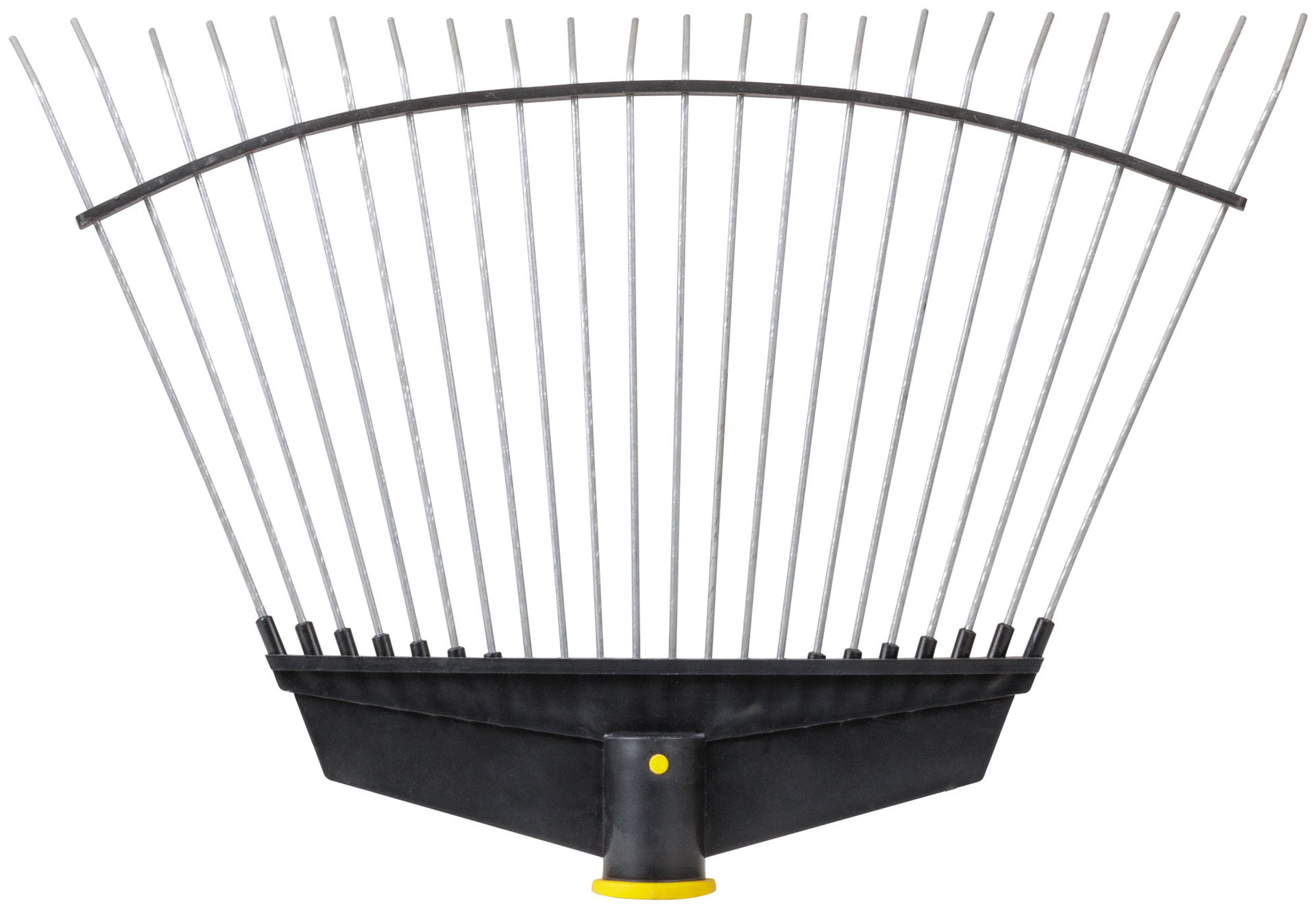 Грабли веерные проволочные (пластмассовая основа), 22 зуба, 290х430 мм, без черенка (76943)