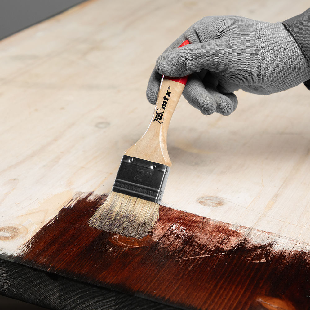 Кисть плоская Стандарт 2 (50 мм) натуральная щетина, деревянная ручка MTX (82530)