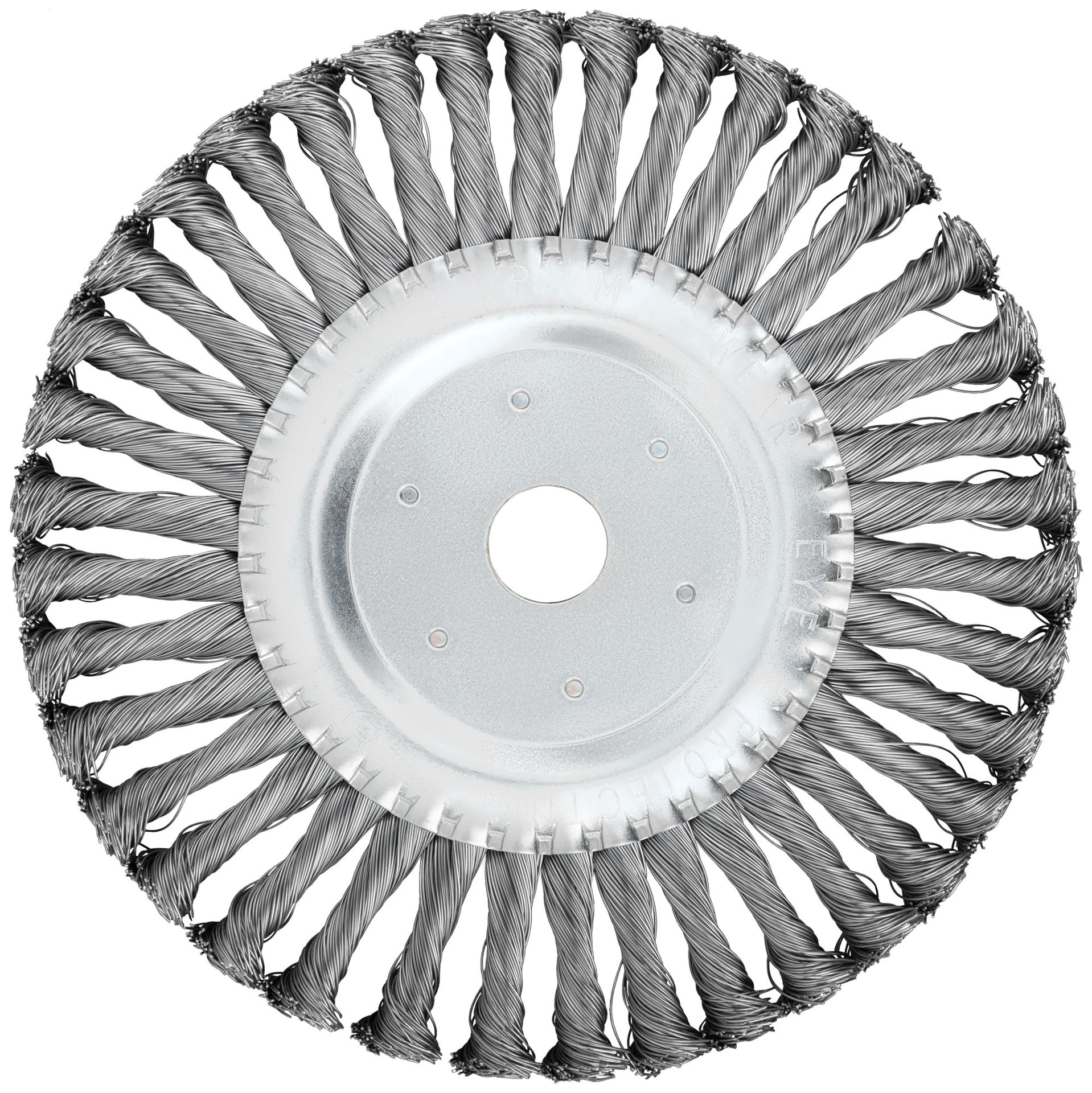 Корщетка-колесо, посадочный диаметр 22,2 мм, стальная витая проволока 200 мм (39109)